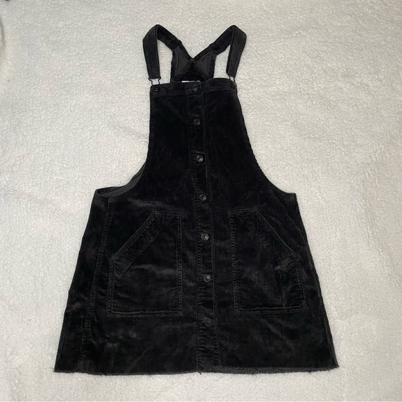 American Eagle Womens Brown Corduroy Overall Mini Dress Size Large - Picture 1 of 11
